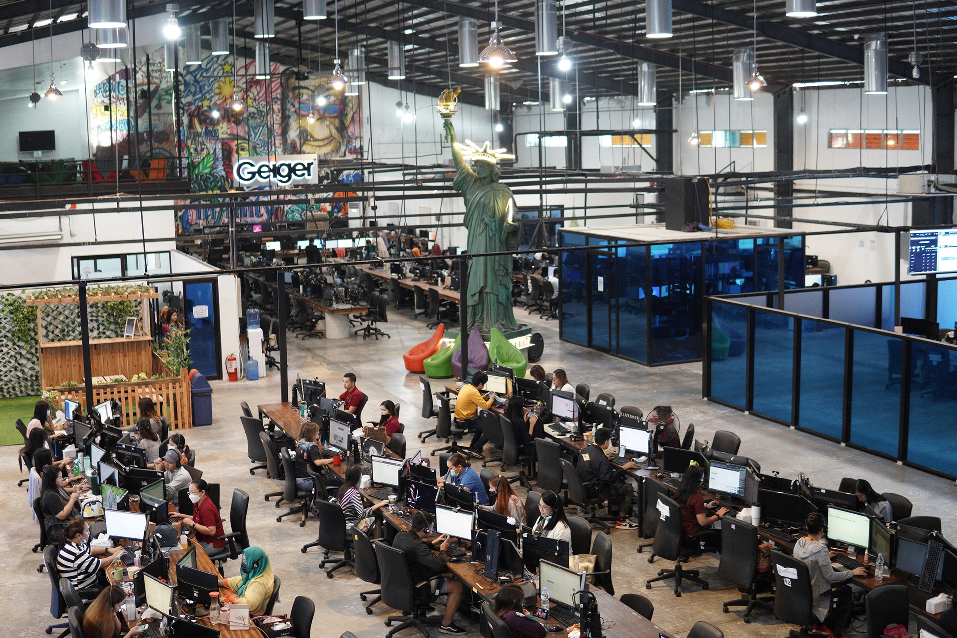 People working in the existing Clark call center facility